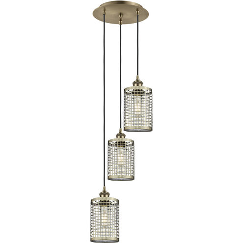Nestbrook 3 Light 18.5 inch Antique Brass Multi Pendant Ceiling Light