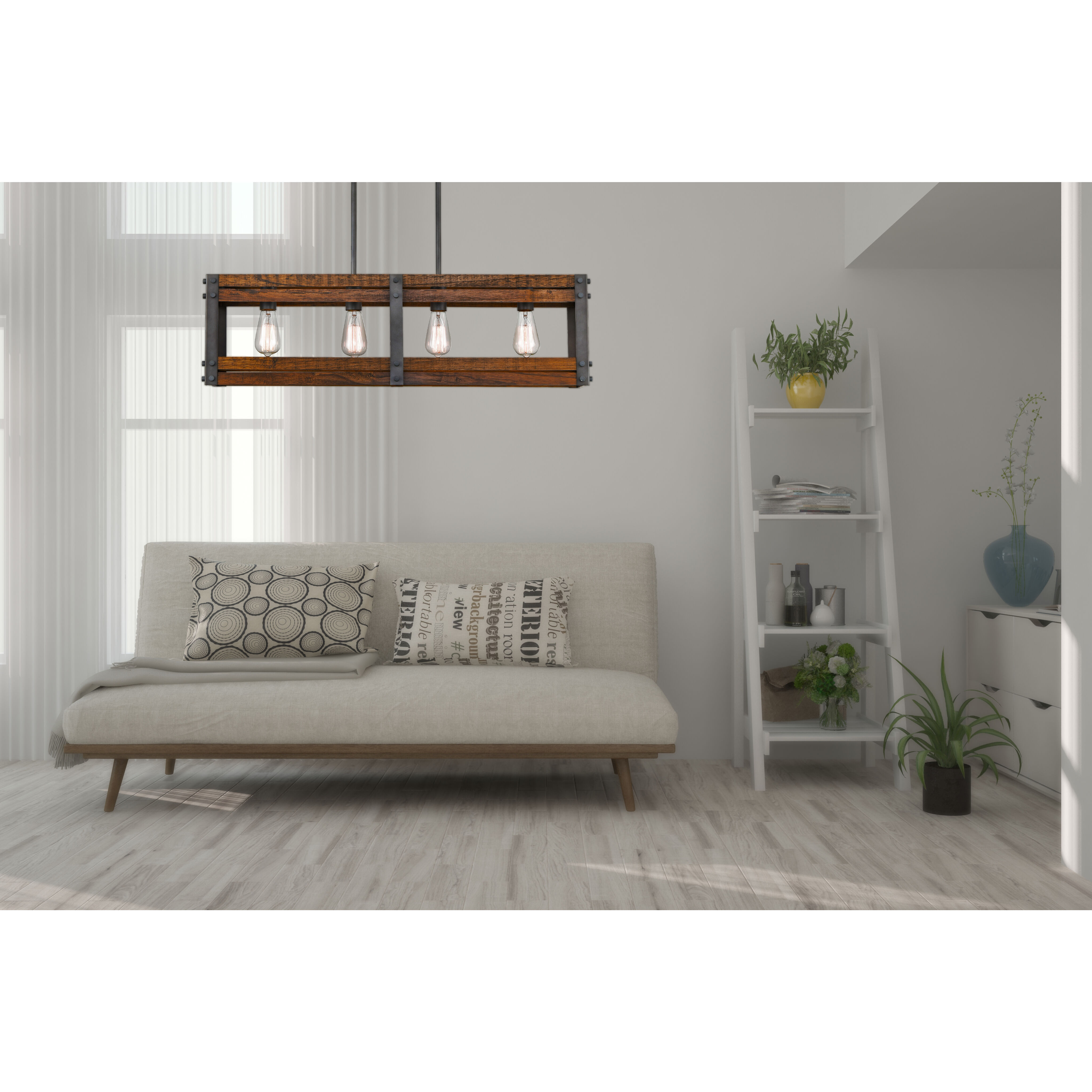 Austin 4 Light 36 inch Aged Gun Metal Island Light Ceiling Light