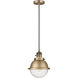 Franklin Restoration Hampden 1 Light 7.25 inch Brushed Brass Mini Pendant Ceiling Light in Seedy Glass
