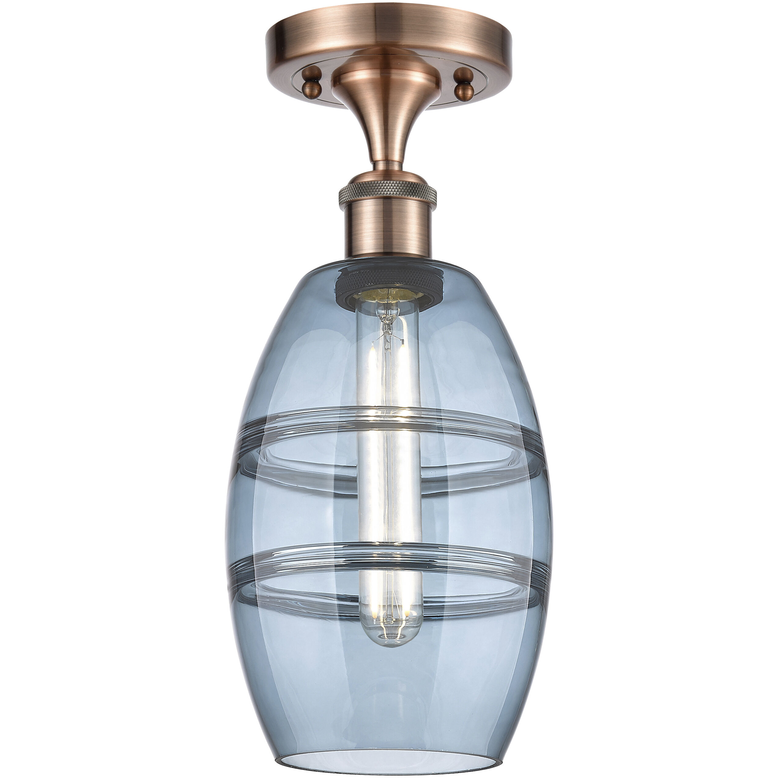 Ballston Vaz 1 Light 5.88 inch Antique Copper Semi-Flush Mount Ceiling Light