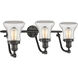 Franklin Restoration Bellmont 3 Light 28 inch Oil Rubbed Bronze Bath Vanity Light Wall Light in Clear Glass, Franklin Restoration
