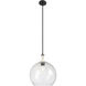 Astor 1 Light 14 inch Matte Black Pendant Ceiling Light in Seedy Glass