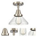 Franklin Restoration Caden 1 Light 8 inch Brushed Satin Nickel Flush Mount Ceiling Light in Seedy Glass