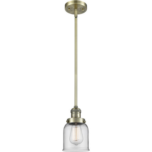 Franklin Restoration Bell 1 Light 5 inch Antique Brass Mini Pendant Ceiling Light in Incandescent, Clear, Franklin Restoration