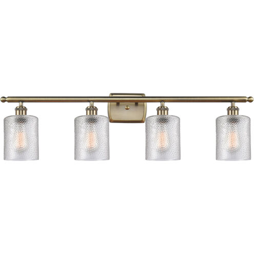 Ballston Cobbleskill LED 36 inch Antique Brass Bath Vanity Light Wall Light in Clear Glass, Ballston