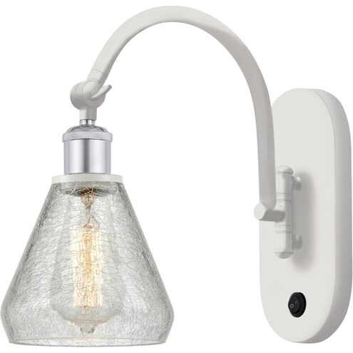 Ballston Conesus 1 Light 6 inch White and Polished Chrome Sconce Wall Light