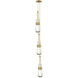 Milan 3 Light 6.38 inch Brushed Brass Multi Pendant Ceiling Light in Clear Glass
