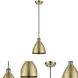 Ballston Dome 1 Light 8 inch Antique Brass Mini Pendant Ceiling Light