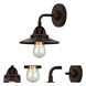Nouveau 2 Railroad 1 Light 8 inch Oil Rubbed Bronze Sconce Wall Light