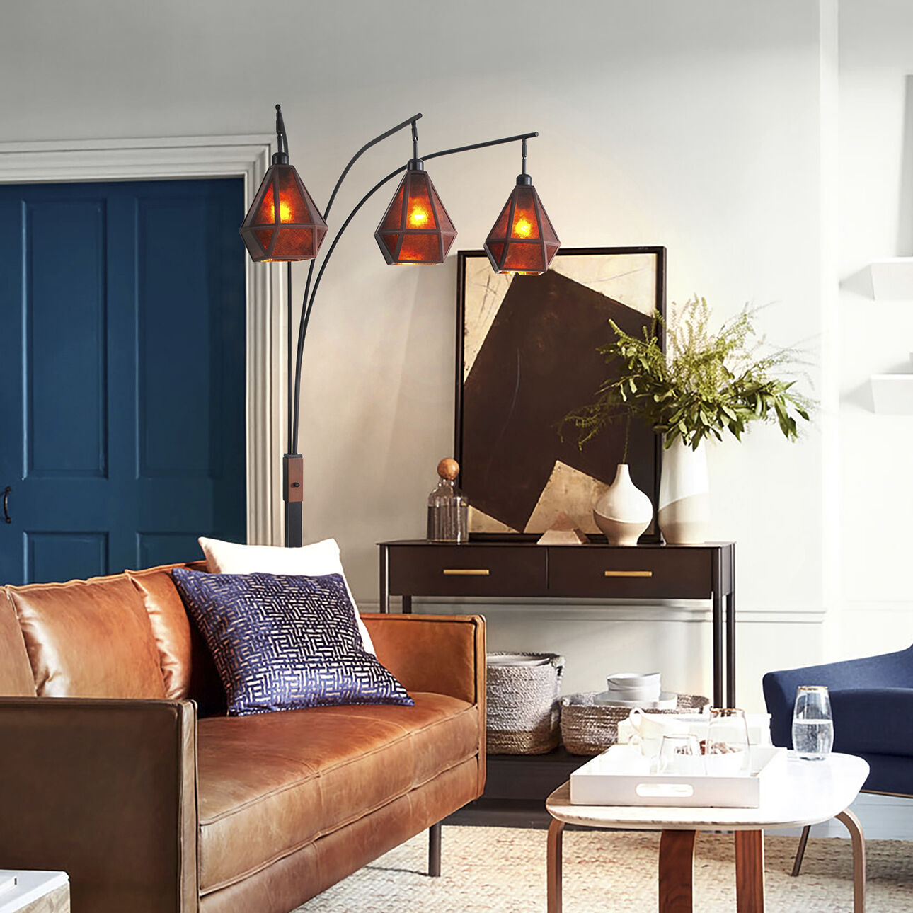 Artifact 86 inch 60.00 watt Dark Walnut and Espresso Bronze Arc Floor Lamp Portable Light