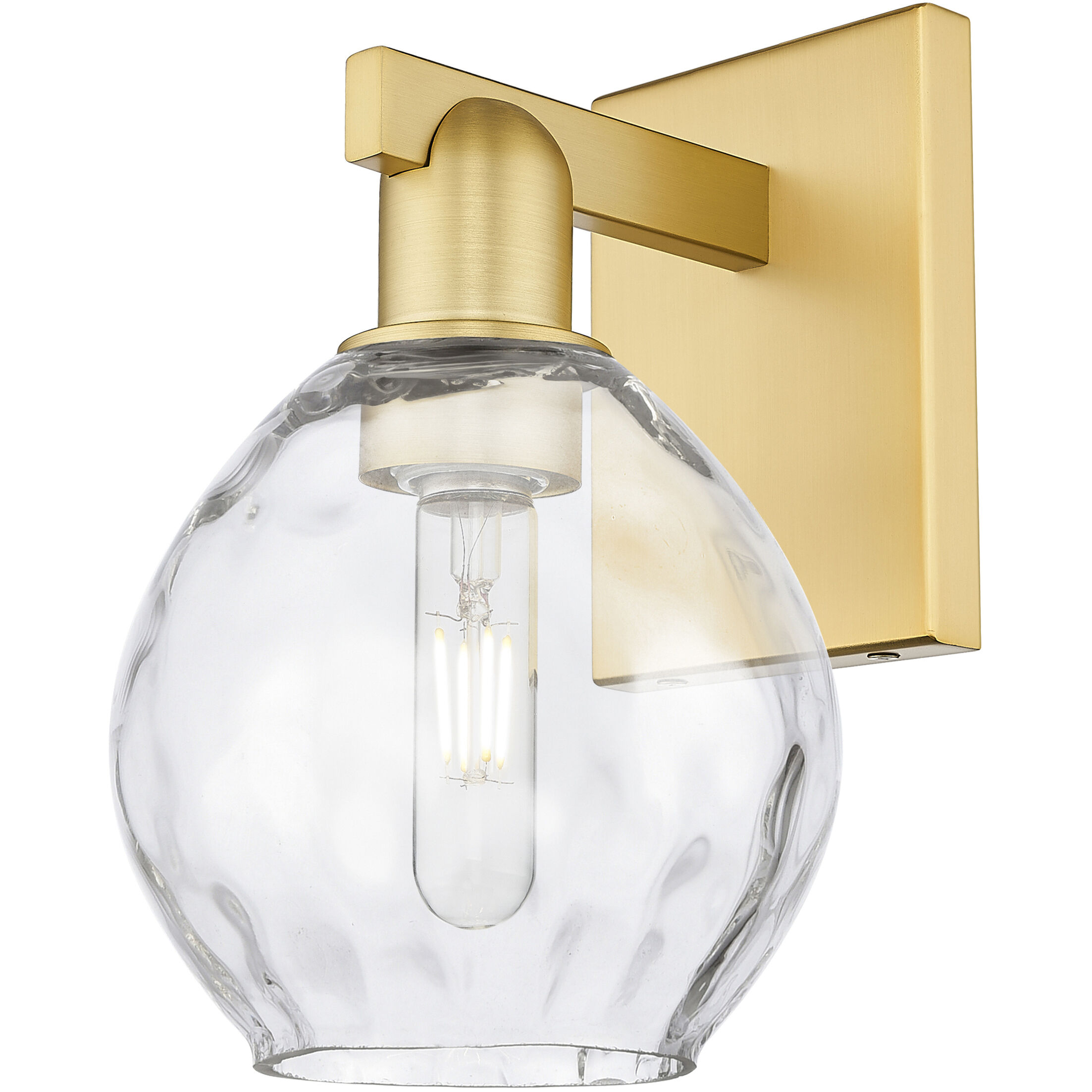 Arcadia Waverly Armed Sconce Wall Light in Satin Gold