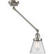 Small Cone 21 inch 60.00 watt Satin Nickel Swing Arm Wall Light, Franklin Restoration