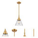 Franklin Restoration X-Large Cone 1 Light 12 inch Satin Gold Mini Pendant Ceiling Light in Seedy Glass