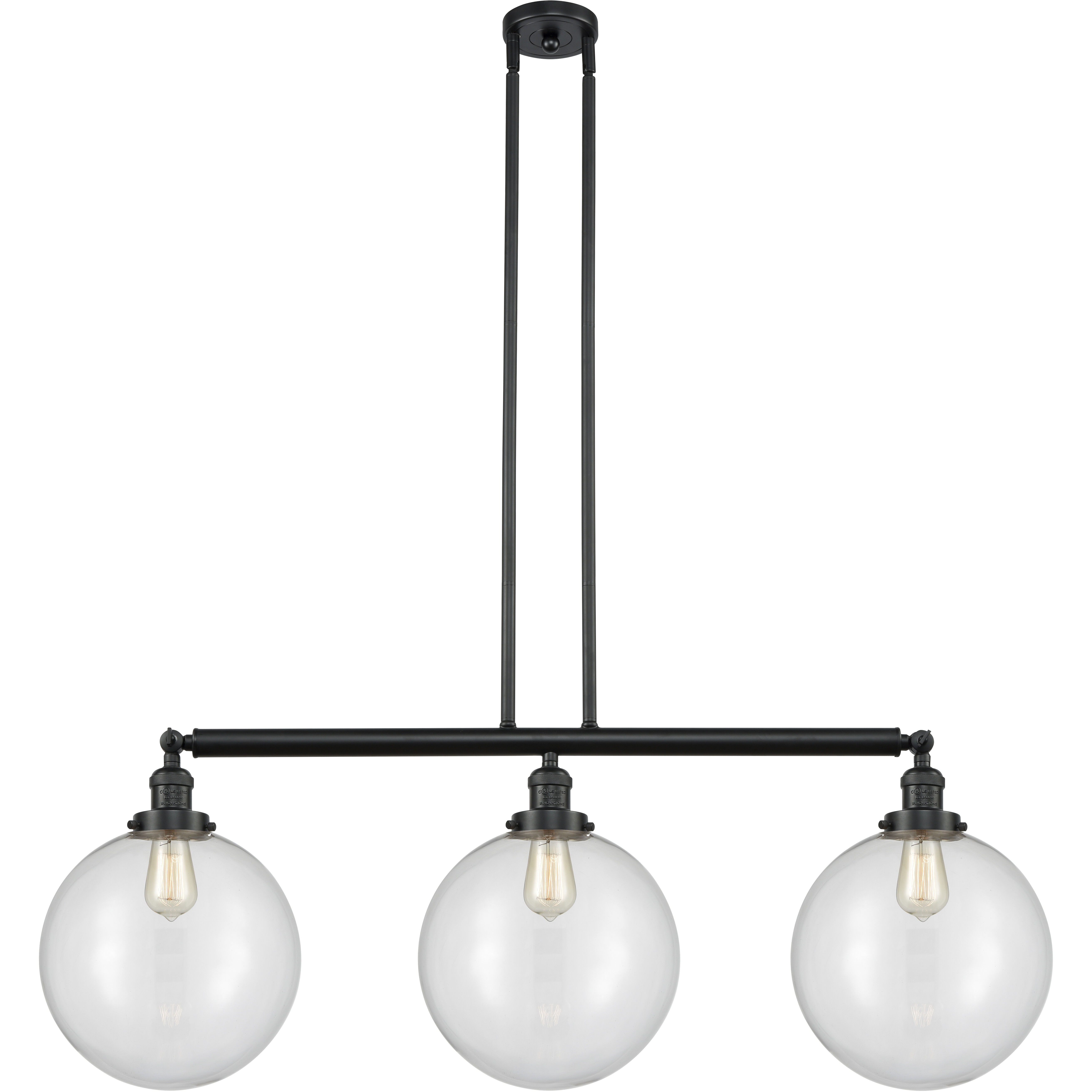 Franklin Restoration XX-Large Beacon LED 44 inch Matte Black Island Light Ceiling Light in Clear Glass, Franklin Restoration