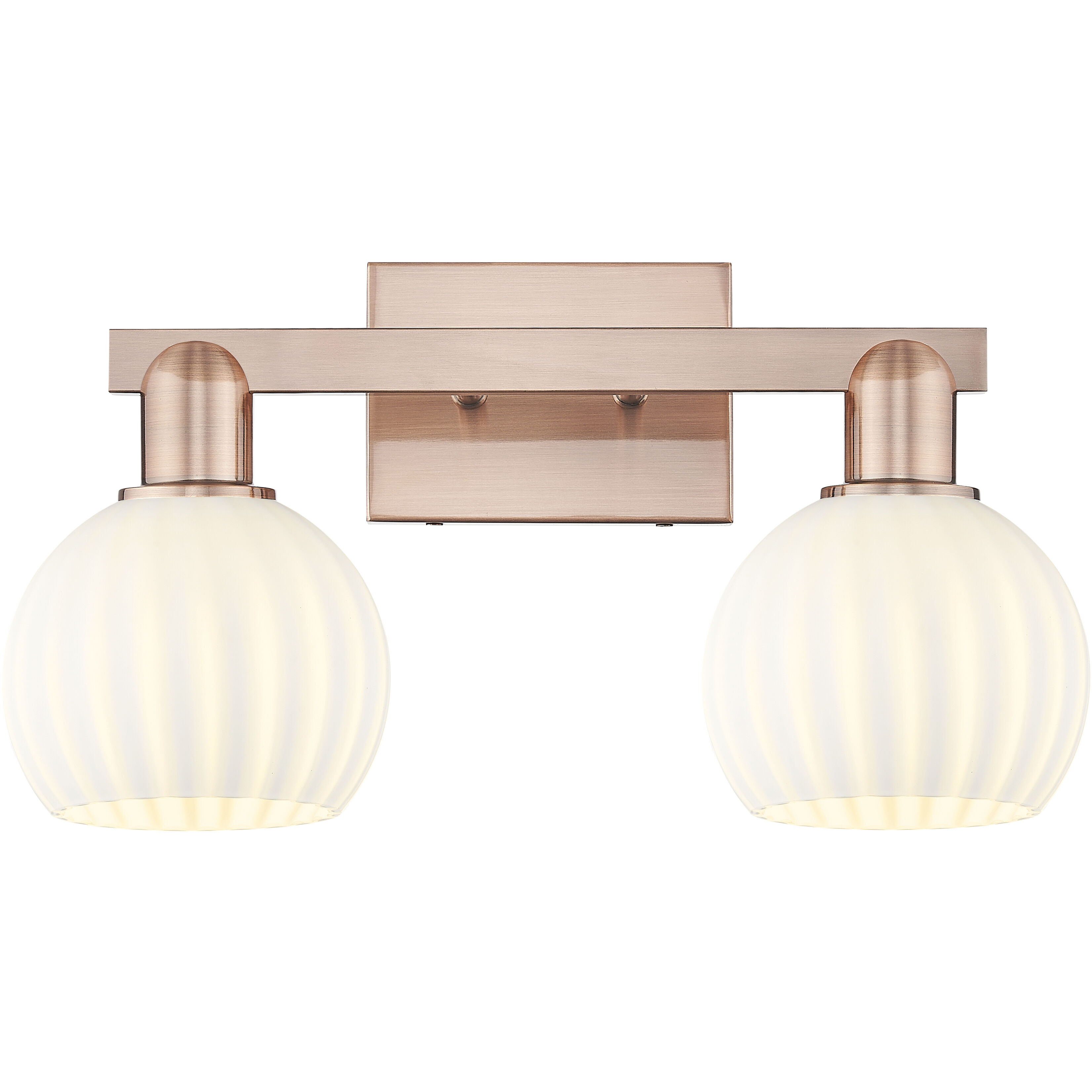 Arcadia White Venetian 2 Light 17 inch Antique Copper Bath Vanity Light Wall Light