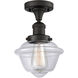 Franklin Restoration Small Oxford 1 Light 8 inch Oil Rubbed Bronze Semi-Flush Mount Ceiling Light in Clear Glass, Franklin Restoration