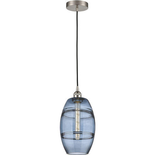 Edison Vaz 1 Light 8 inch Brushed Satin Nickel Cord Hung Mini Pendant Ceiling Light