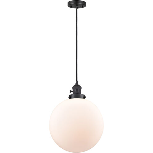 Franklin Restoration Beacon 1 Light 12 inch Matte Black Mini Pendant Ceiling Light