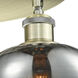 Fenton 3 Light 18.25 inch Antique Brass Flush Mount Ceiling Light in Plated Smoke