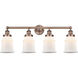 Canton 4 Light 33 inch Antique Copper and Matte White Bath Vanity Light Wall Light