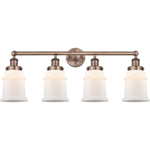 Canton 4 Light 33 inch Antique Copper Bath Vanity Light Wall Light in Matte White