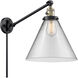 X-Large Cone 16 inch 60.00 watt Black Antique Brass Swing Arm Wall Light, Franklin Restoration