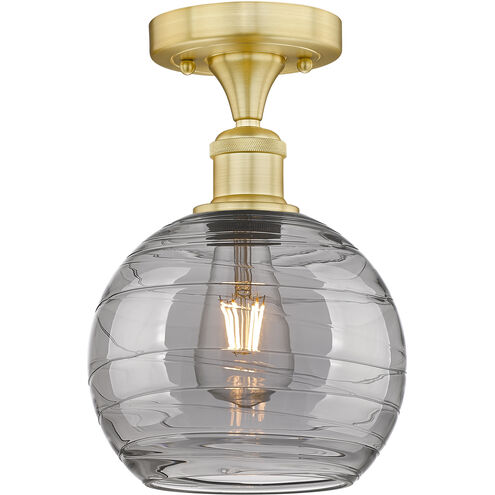 Athens Deco Swirl 1 Light 8 inch Satin Gold Semi-Flush Mount Ceiling Light