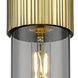 Bolivar 1 Light 4 inch Brushed Brass Pendant Ceiling Light in Light Smoke Glass