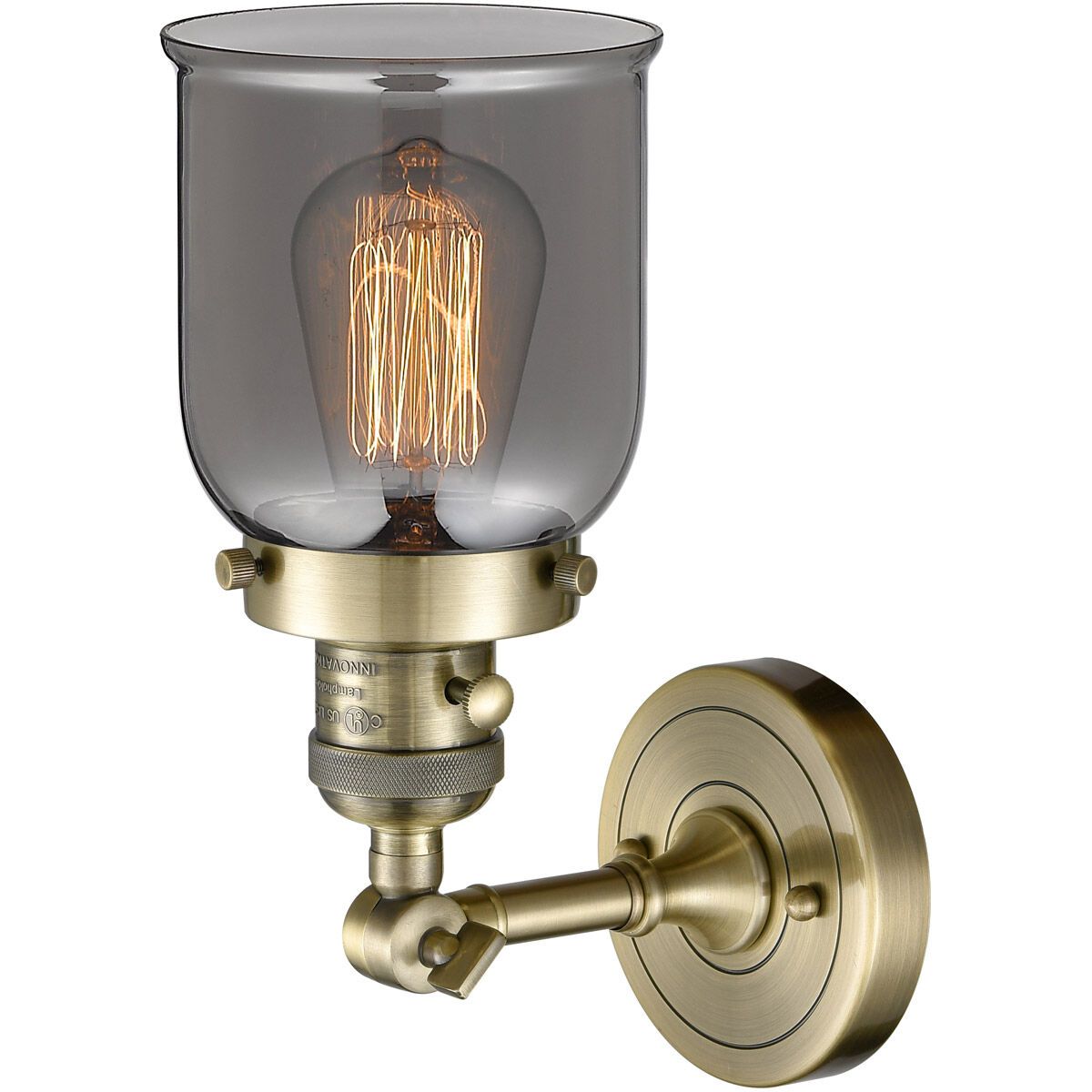 Franklin Restoration Small Bell LED 5 inch Antique Brass Sconce Wall Light, Franklin Restoration