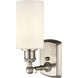 Ballston Clymer LED 3.88 inch Brushed Satin Nickel Sconce Wall Light in Matte White Glass, Ballston