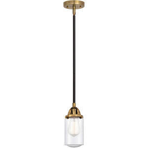 Nouveau 2 Dover LED 5 inch Black Antique Brass and Matte Black Mini Pendant Ceiling Light in Seedy Glass