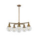 Franklin Restoration Large Beacon 6 Light 31 inch Brushed Brass Chandelier Ceiling Light in Incandescent, Clear Glass, Franklin Restoration