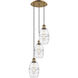 Ballston Vaz 3 Light 12.38 inch Brushed Brass Cord Hung Multi Pendant Ceiling Light