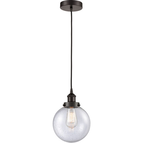 Edison Beacon LED 8 inch Oil Rubbed Bronze Mini Pendant Ceiling Light