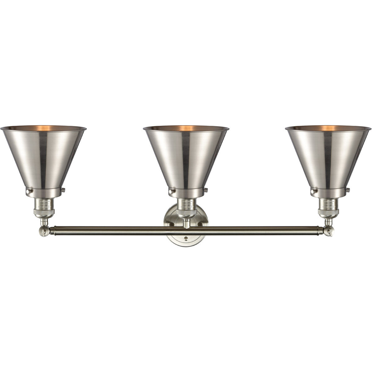 Franklin Restoration Appalachian 3 Light 32 inch Brushed Satin Nickel Bath Vanity Light Wall Light, Franklin Restoration
