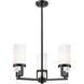 Utopia 3 Light 21.5 inch Matte Black Pendant Ceiling Light in Matte White Glass