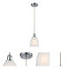 Ballston Brookfield 1 Light 6 inch Polished Chrome Mini Pendant Ceiling Light in White Glass, Ballston