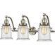 Franklin Restoration Canton 3 Light 28 inch Brushed Satin Nickel Bath Vanity Light Wall Light in Seedy Glass, Franklin Restoration