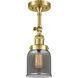 Franklin Restoration Small Bell 1 Light 5 inch Satin Gold Sconce Wall Light in Plated Smoke Glass, Franklin Restoration