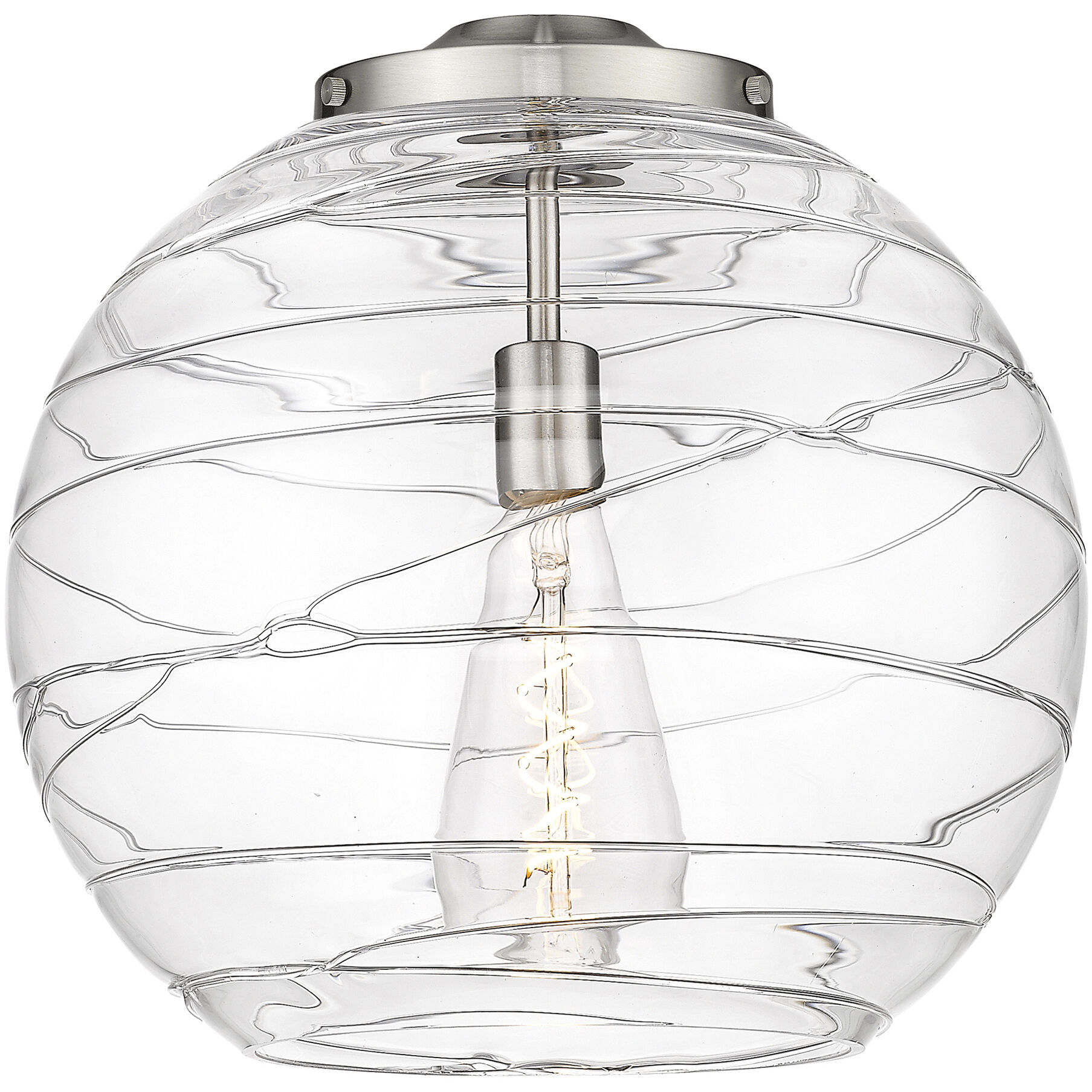 Ballston Athens Deco Swirl LED 15.75 inch Polished Nickel Pendant Ceiling Light in Clear Deco Swirl