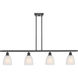 Ballston Brookfield 4 Light 48 inch Matte Black Island Light Ceiling Light in White Glass, Ballston