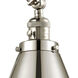 Appalachian 30 inch 3.5 watt Polished Nickel Swing Arm Wall Light, Franklin Restoration