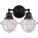 Aditi Small Oxford 2 Light 15.5 inch Matte Black Bath Vanity Light Wall Light, Aditi