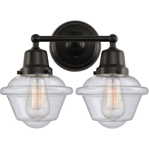 Aditi Small Oxford 2 Light 15.5 inch Matte Black Bath Vanity Light Wall Light, Aditi