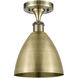 Ballston Dome LED 7.5 inch Antique Brass Semi-Flush Mount Ceiling Light