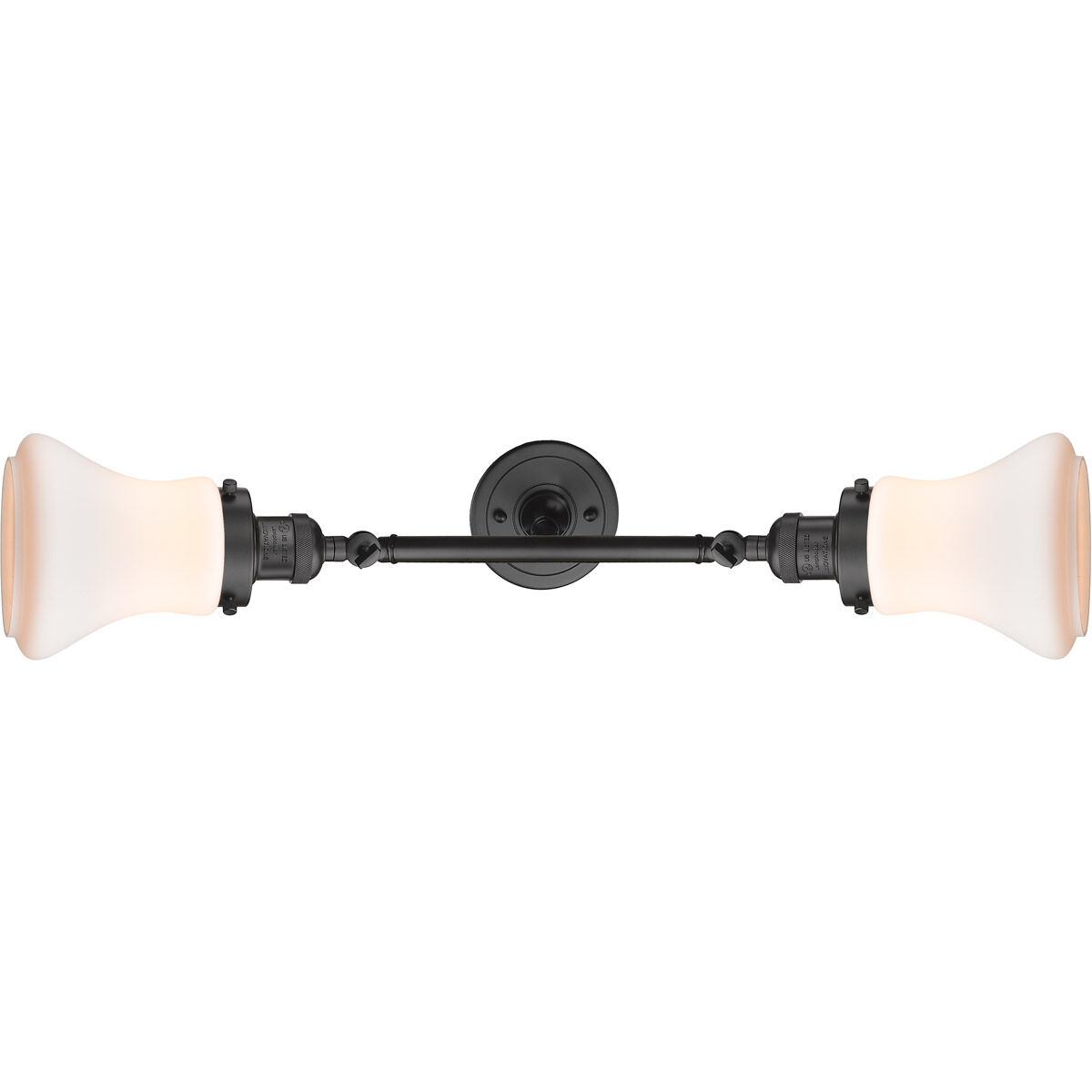 Franklin Restoration Bellmont 2 Light 6 inch Oil Rubbed Bronze Bath Vanity Light Wall Light in Matte White Glass, Franklin Restoration