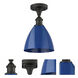 Ballston Plymouth Dome LED 7.5 inch Oil Rubbed Bronze Semi-Flush Mount Ceiling Light in Matte Blue