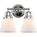 Aditi Small Cone 2 Light 14.25 inch Polished Chrome Bath Vanity Light Wall Light, Aditi