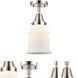 Franklin Restoration Canton LED 6 inch Polished Nickel Flush Mount Ceiling Light in Matte White Glass