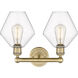 Cindyrella 2 Light 17 inch Brushed Brass and Clear Bath Vanity Light Wall Light